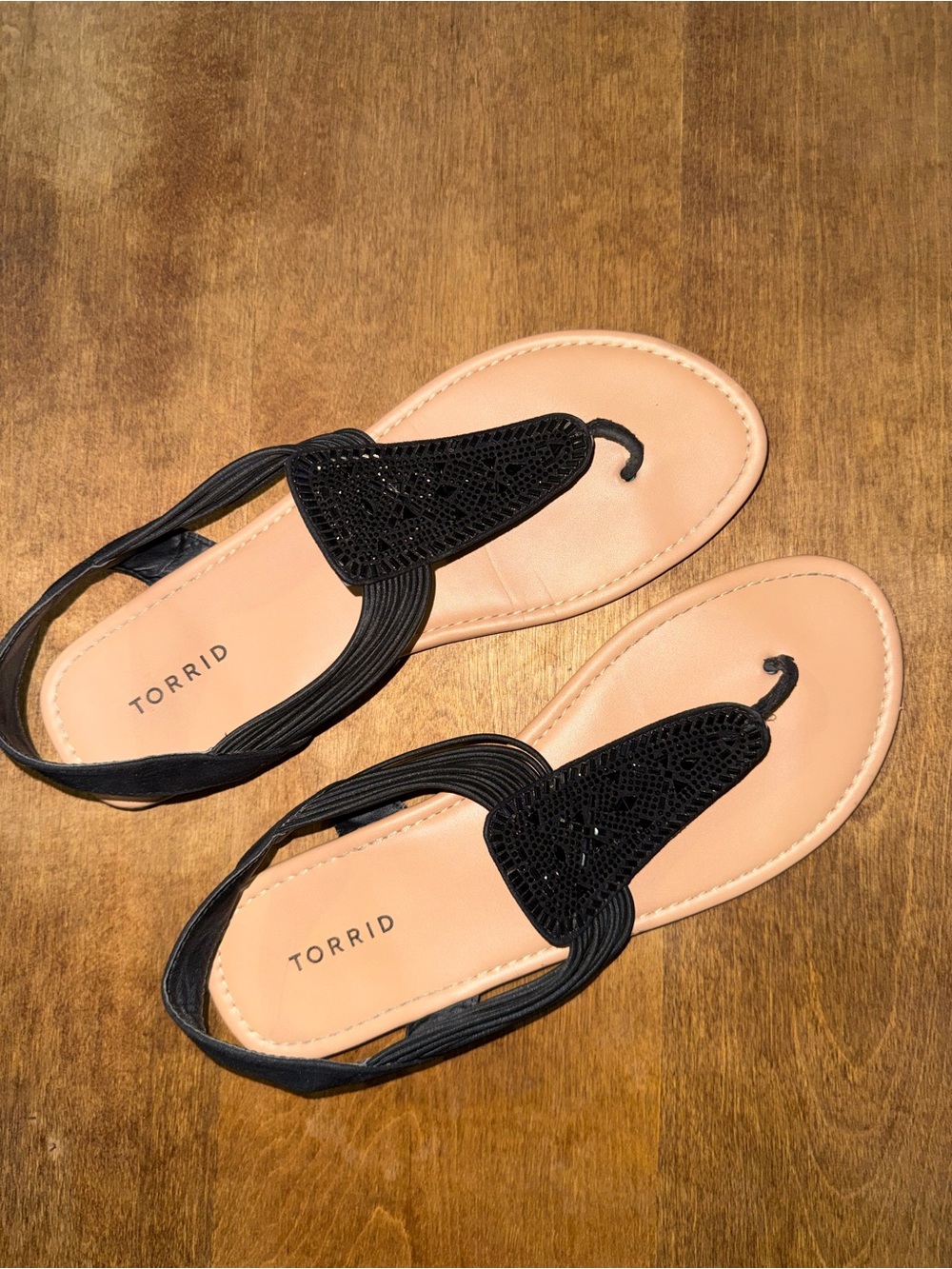 torrid Black Beaded Thong Sandals